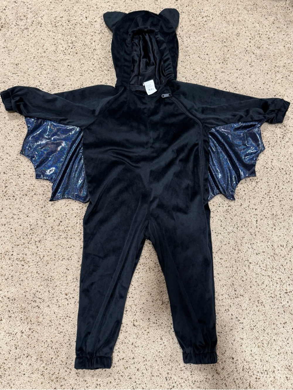 Target Black Bat Jumpsuit with Shimmer Blue Wings